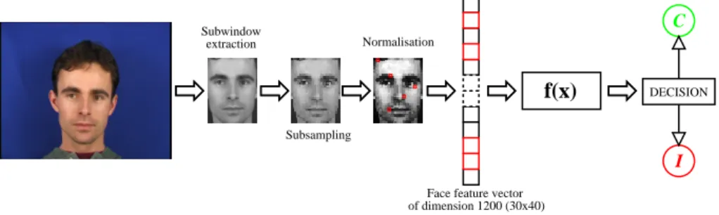 Figure 3: Pixel-based boosted classifier for face verification.