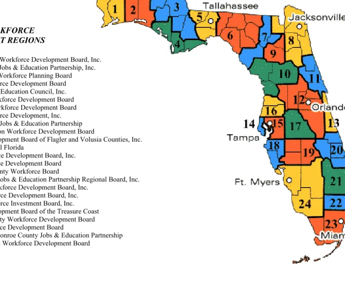 Figure 1: Map of Florida’s Workforce Development Regions 