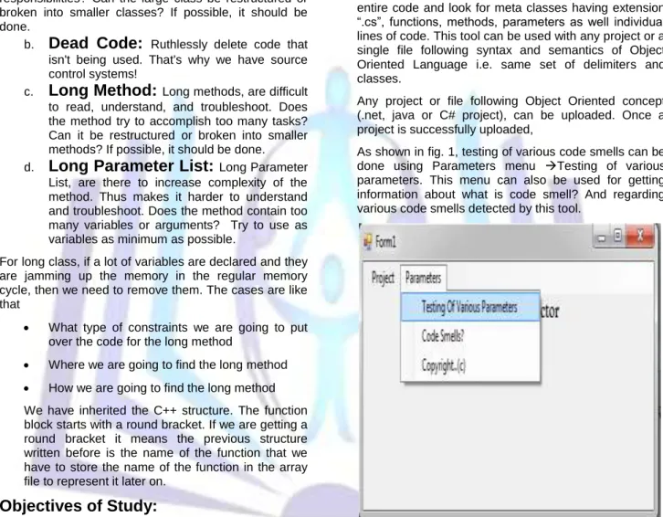 Figure 1: Showing Parameters menu to select Testing of  various parameters. 