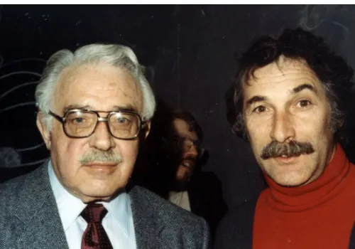 Figure 1. Dr. Gitelman with Dr. J. Janse, (1982). [From CMCC stock footage]