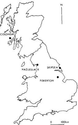 Fig. 1. British Isles ,location map showing freshwater dinoflagellate cyst localities