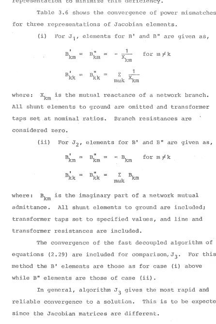Table 3.6 shows the convergence of power mismatches 