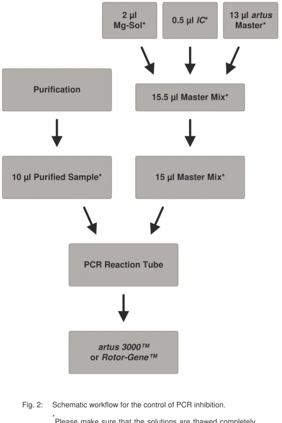 Fig. 2:  Schematic workflow for the control of PCR inhibition. 