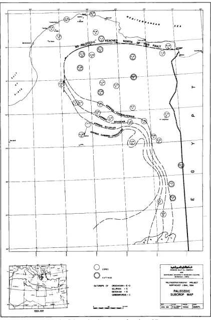 Fig. 2. Palaeozoic subcrop map of northeast Libya. 