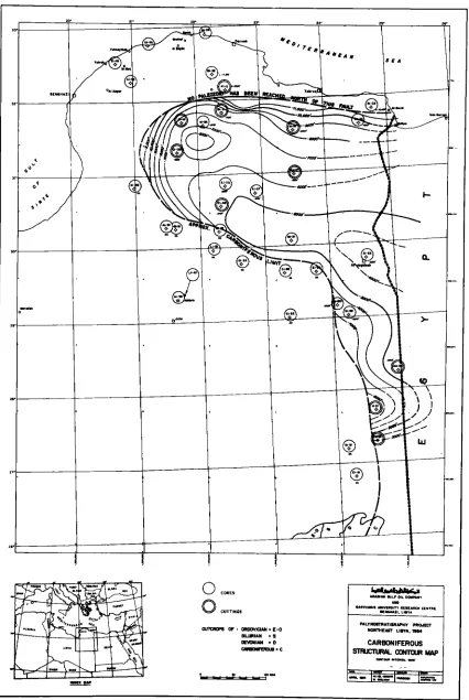 Fig. 4. Carboniferous structural contour map. 