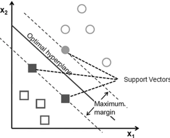 Figure 7. Using SVM to separate two-dimensional data. 