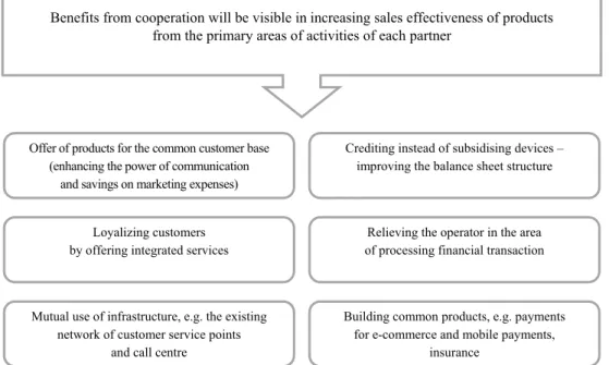 Figure 5. Benefits from the cooperation between a group of entities combining banking  and utility sector services 