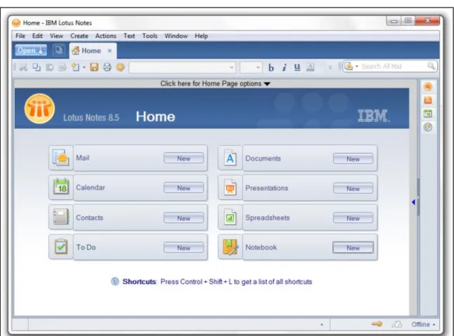 Figure 2-6: Screenshot of IBM Lotus Notes (IBM, 2013) 