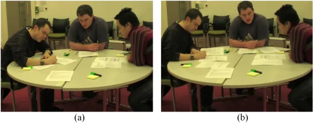 Figure 2.4: Public document position: (a) at the very beginning of stage 2, and (b) after a short period of time at the same stage.