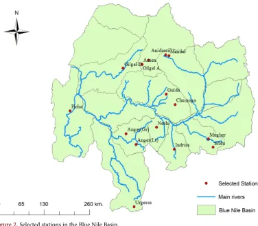 Figure 2. Selected stations in the Blue Nile Basin. 