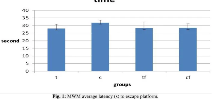 Fig. 1: MWM average latency (s) to escape platform. 
