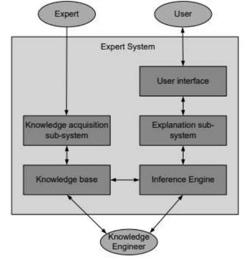 Figure 1: Main elements and interaction with a typical expert system (adapted from Nilsson (1998) and Giarratano (1998) 