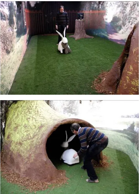 Fig. 2. A visitor follows the rabbit. See Color Plate 3.  