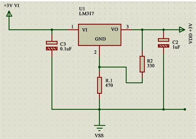 Figure 9. Power Regulator circuit drawing of the designed WSN platform.