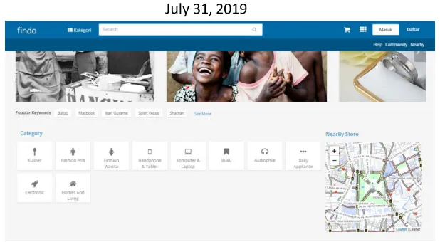 Fig 13 : Findo Web Version Dashboard Page Resized View 