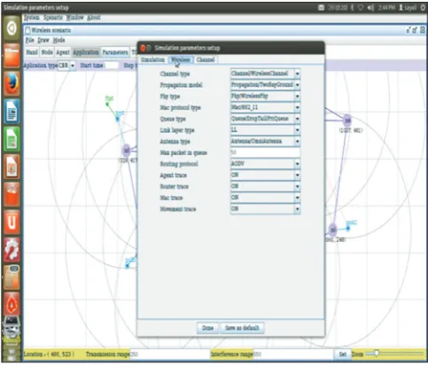 Fig. 1: Parameters set for wireless sensor networks