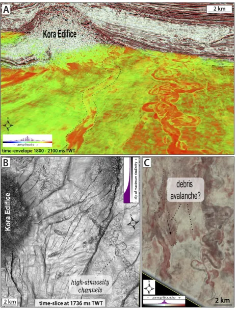 Figure 29: Seismic images of architectural elements formed during the degradational stage