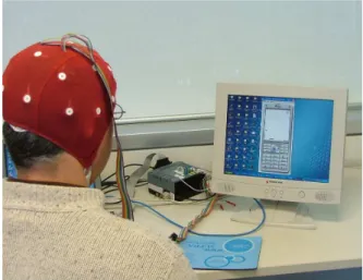Fig. 1. An EEG based brain data recording/controlling system for playing video games.