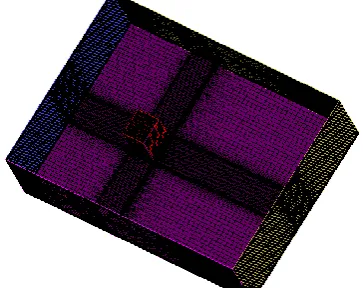 Fig. 3. Hexahedral mesh for configuration 1. 