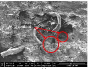 Figure  8  shows  the  surface  morphology  fracture  sample  obtained  from  tensile  testing  performed upon UPALF and TPALF composites