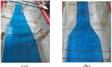 Fig. 1. Upstream view of the contractions; (a) model 1 and (b) model 2.  