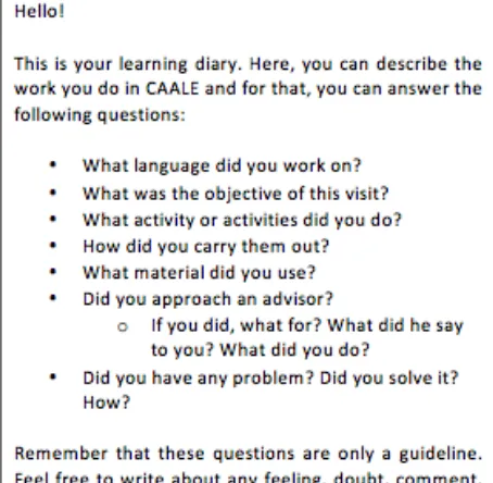 Figure 1. Learning Diary Guidelines 