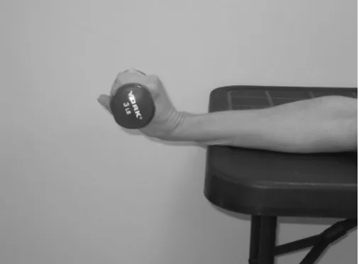 Figure 4 Starting position for eccentric thumb abduction exercise