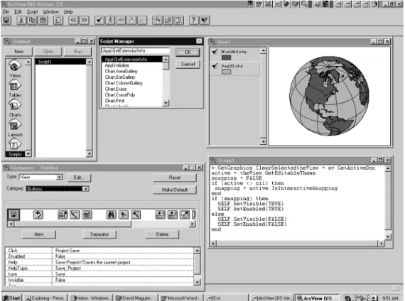 Fig 6.  ArcView – an object-oriented desktop GIS application.