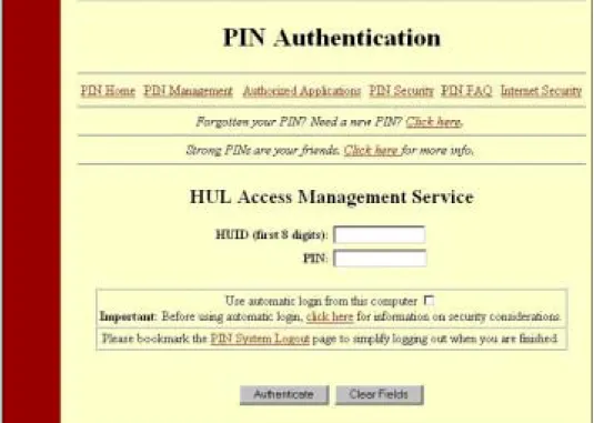 Figure 7: User authentication screen 