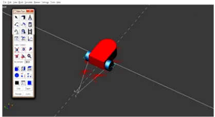 Fig. 2.  The model of the robot in ADAMS multi-body simulation software.  