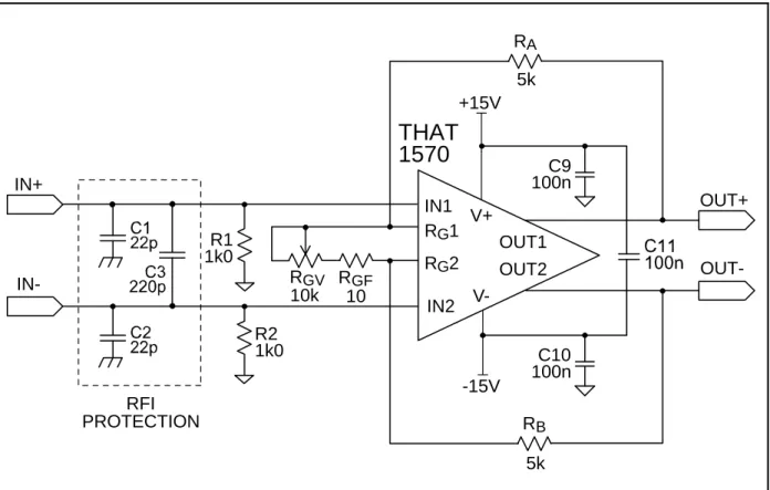 Figure 2. 1570 Typical Application Circuit Using Single-Gang Pot for Gain Control