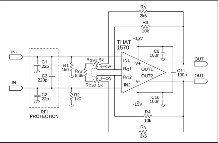 Figure 3. 1570 Typical Application Circuit Using Dual-Gang Pot for Gain Control