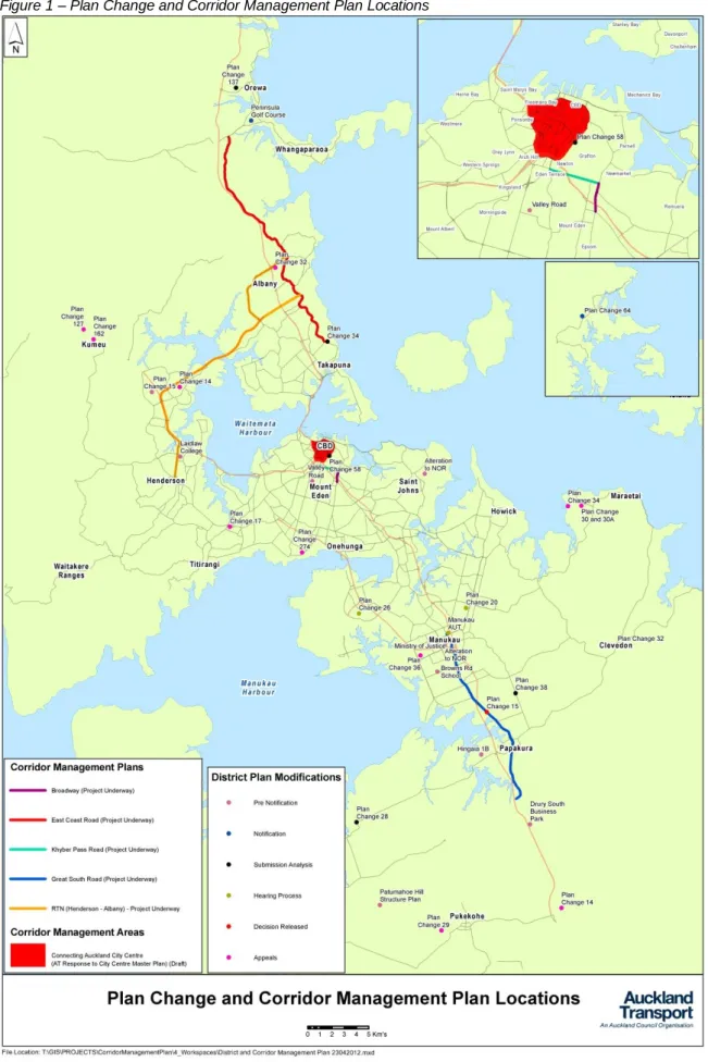 Figure 1 – Plan Change and Corridor Management Plan Locations 