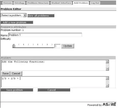 Figure 9. Adding a new problem  