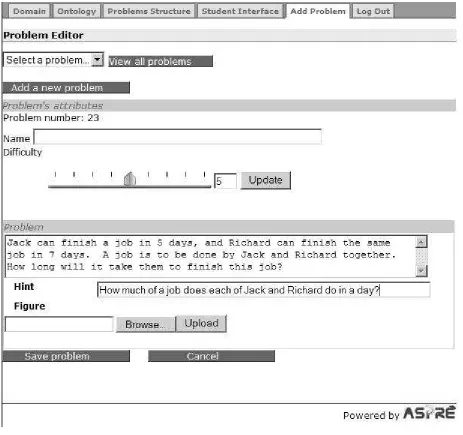 Figure 10. Adding a new problem with components  