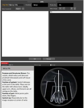 Fig. 6. Window for edit scenario (examination procedures) 