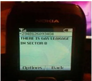 Figure 7. Message sent to end user 