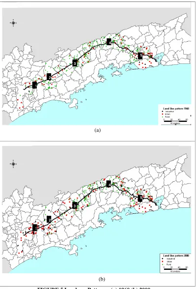 FIGURE 5 Land use Patterns: (a) 1960 (b) 2000  