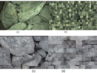 Figure 1. Image of peridotite rocks (1,024x1,376 pixels) over the conveyor belt from a nickel mine