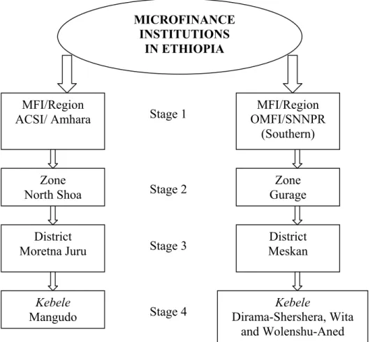 Figure 5. 1  The research MFI and location selection procedure.  