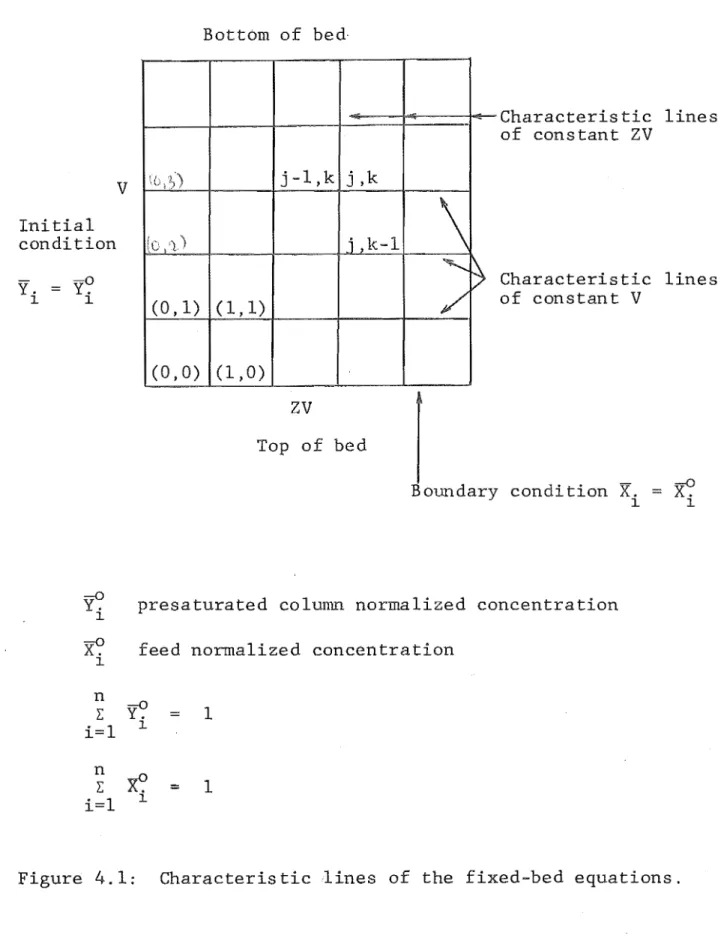 Figure  4.1:  Characteristic  lines  of  the  fixed-bed  equations. 