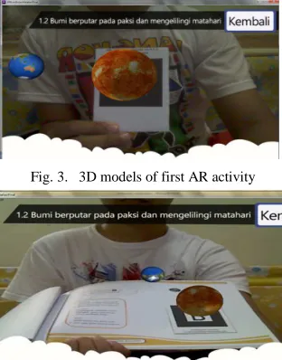 Fig. 3.  3D models of first AR activity 