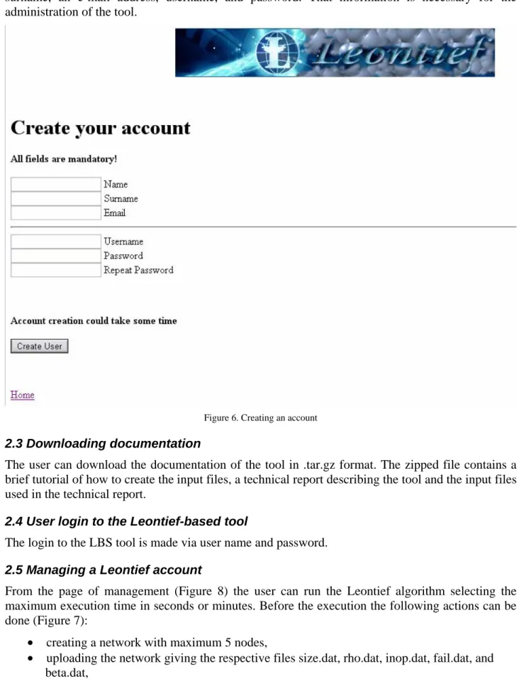 Figure 6. Creating an account 