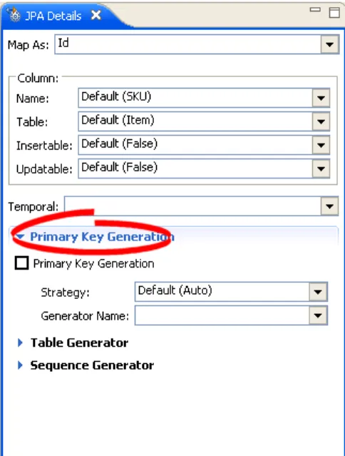 Figure 9 Primary Key Generation for id Field