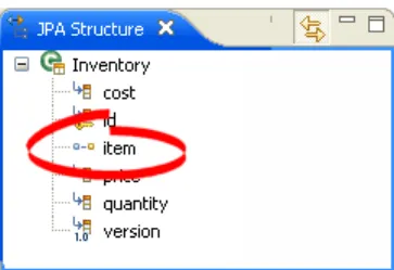Figure 13 JPA Structure view for Inventory Entity