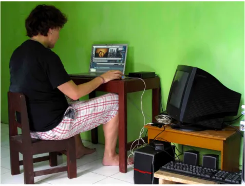 Figure 5: DIY editing suite in our rented house in Yogyakarta 