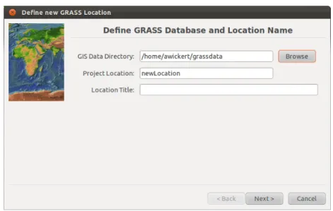 Figure 3.2: Location wizard start screen.