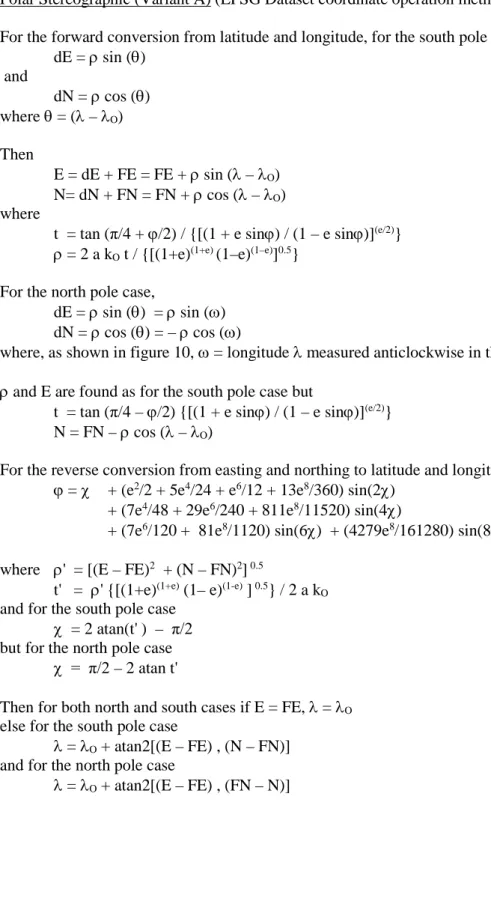 Figure 10 – Polar Stereographic Projection  