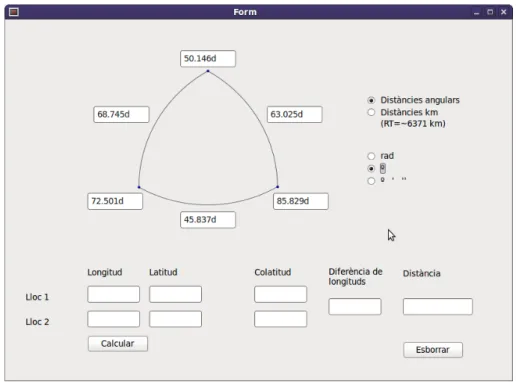 Figure 7: A screenshot of the spherical triangle calculator (in developement).