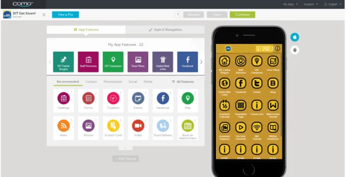 Fig 3 – Como’s App Building Interface